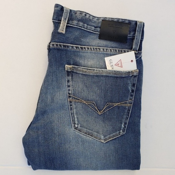 NEW GUESS Men's Slim Straight Jeans SZ 32 - Picture 2 of 8